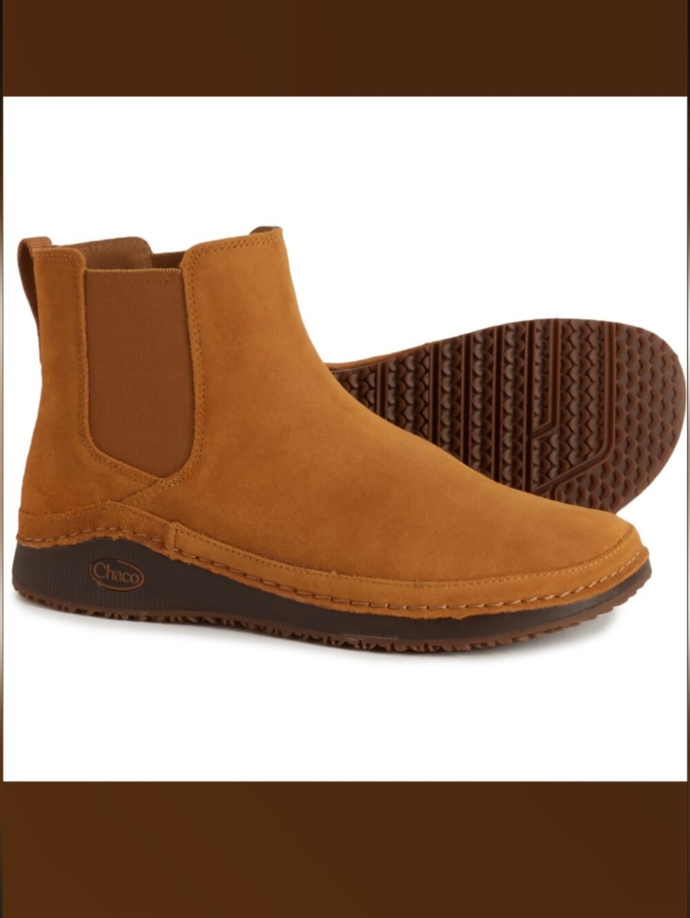 Womens Chaco Paonia Chelsea Ankle Boots 6 Waterproof Suede Leather Tan Caramel